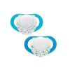 Set x2 chupetes chicco 6 a 12m celeste