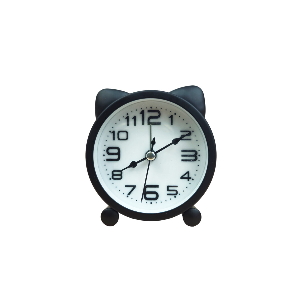 Reloj de escritorio con orejitas de gato - Negro 