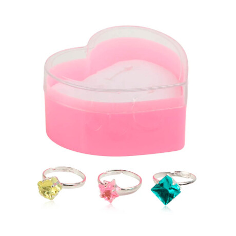 Set N48 Sorpresas X24 Corazón 3 Anillos Joya Cotillón Cot002041