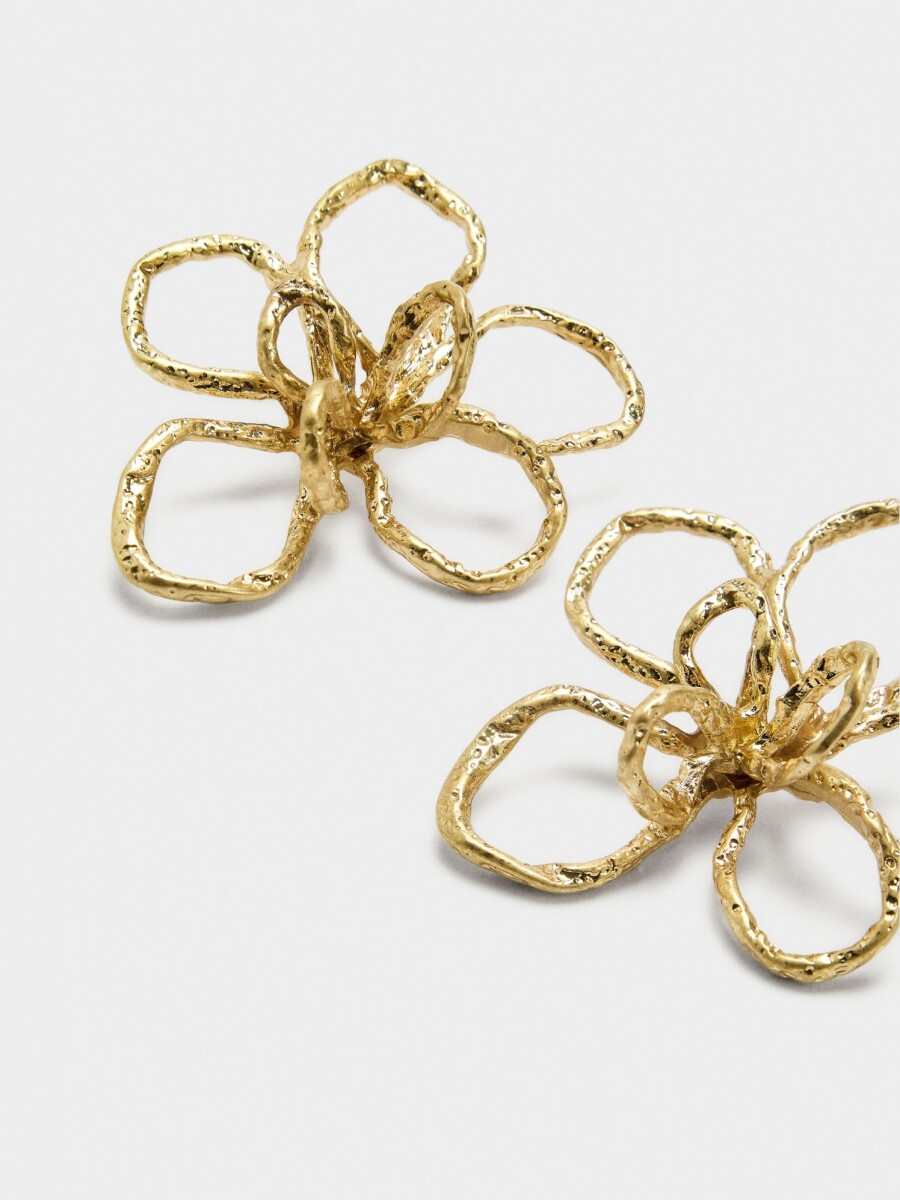 Pendientes De Flor Irregular dorado