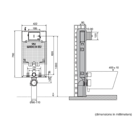 Combo Cisterna Oli80 Simflex + Pulsador Narrow Cromo Combo Cisterna Oli80 Simflex + Pulsador Narrow Cromo