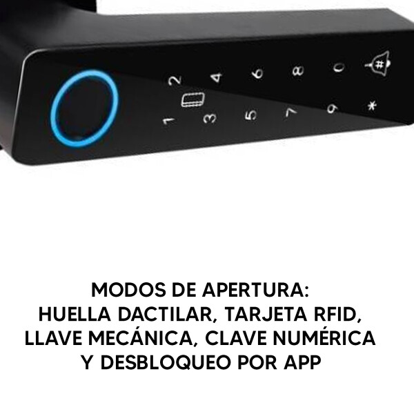 Cerradura Digital Inteligente Tuya Tarjeta Huella TUYA SMART CERRADURA PESTILLO OS478TYF