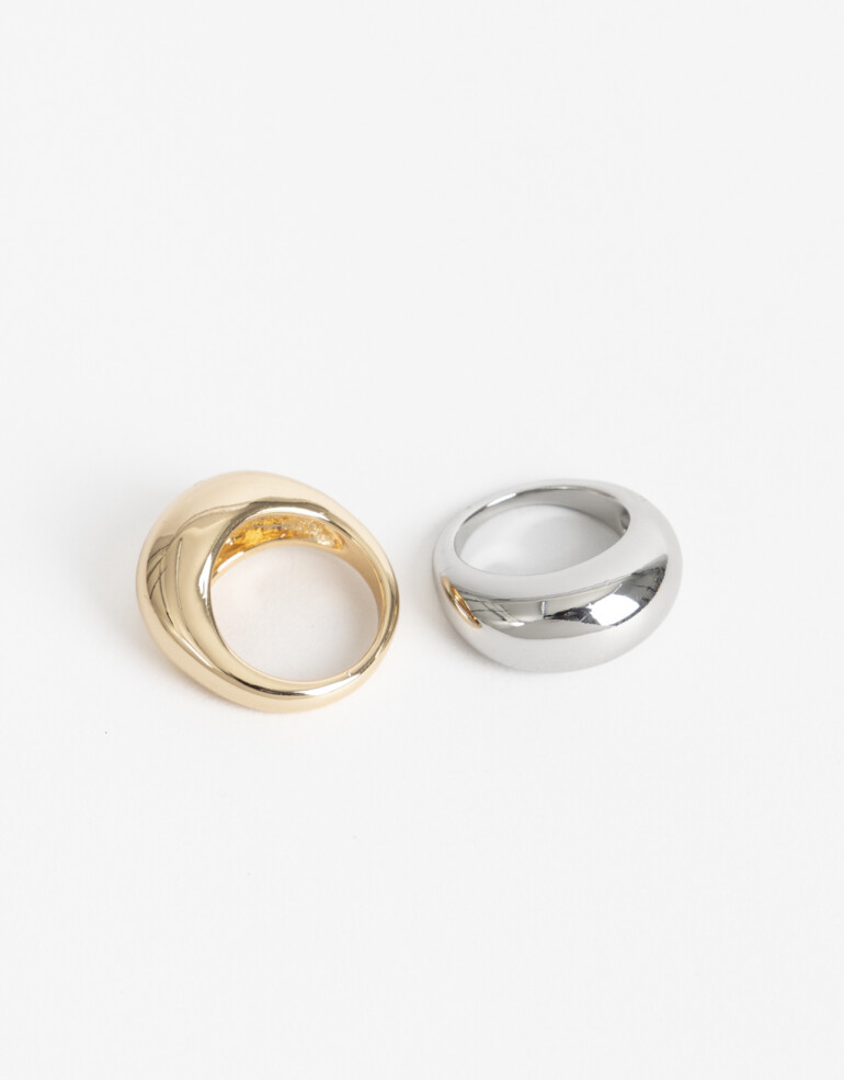 Sets Anillos Metal Set De Anillos De Metal Biplating - Dorado