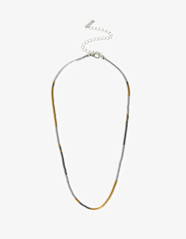 Collares Cortos Metal Collar Corto Beads Metal Biplating - Dorado