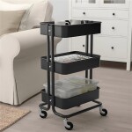 CARRITO MULTIUSO HIERRO 44.5x30.5x75CM NEGRO CARRITO MULTIUSO HIERRO 44.5x30.5x75CM NEGRO