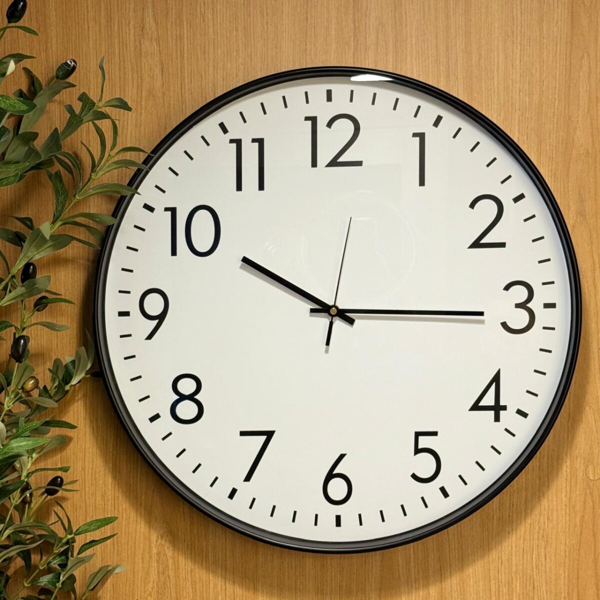 Reloj Pared Redondo negro & blanco Ø 50cm 