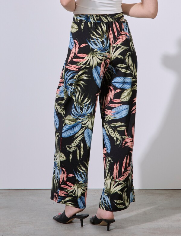 Pantalon Fluido Botanic NEGRO/MULTI