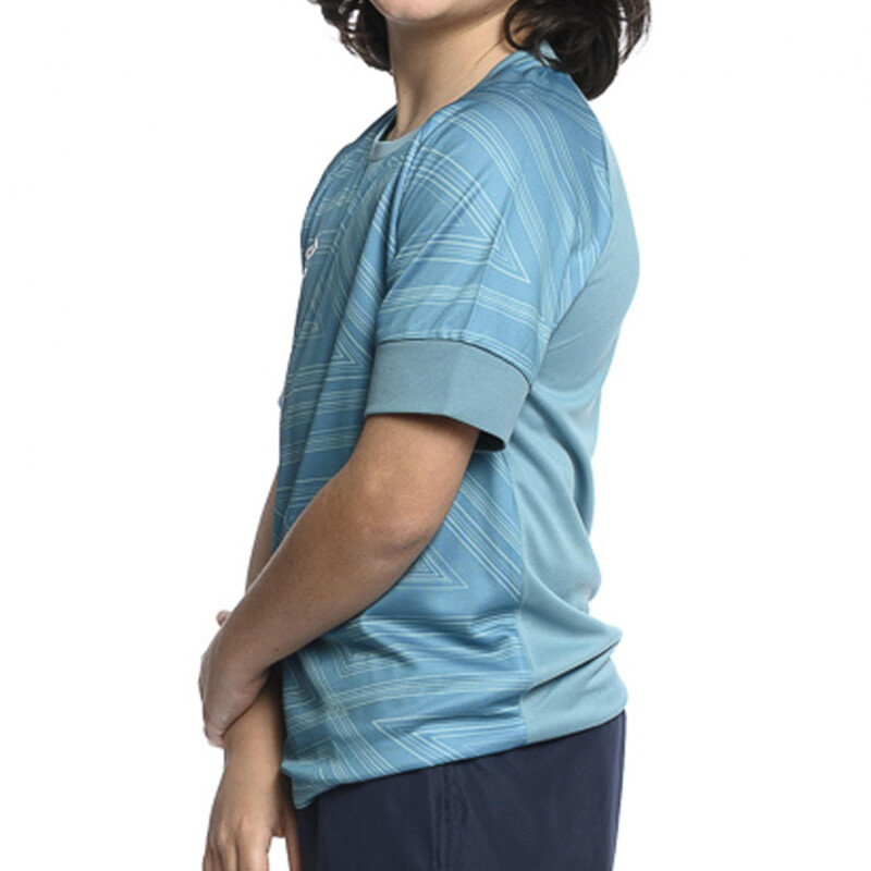 Remera Infantil Umbro Zagz Junior Verde Petroleo - Blanco