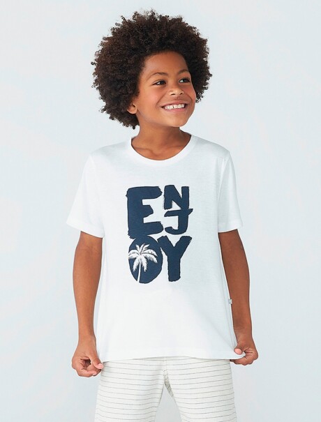 CAMISETA INFANTIL CON ESTAMPA BLANCO