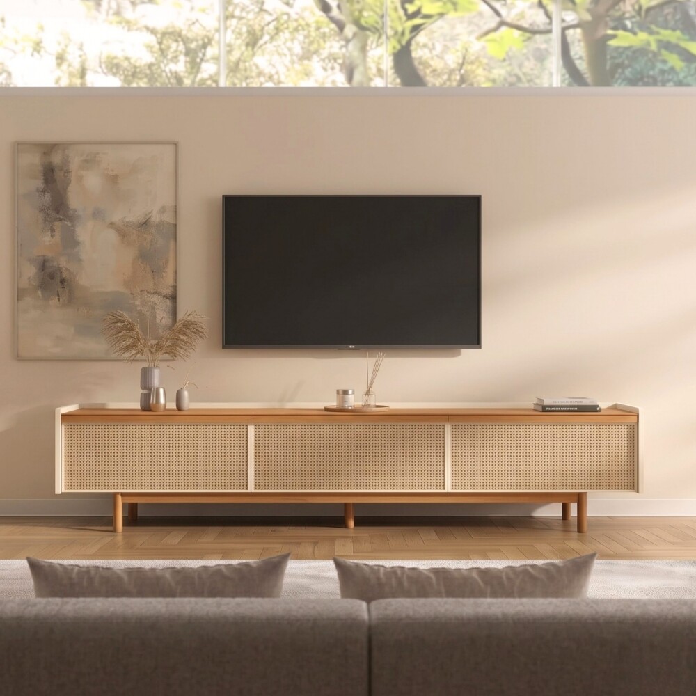 Rack para TV Dune 2.2 - Linea Manhattan Blanco/Natural