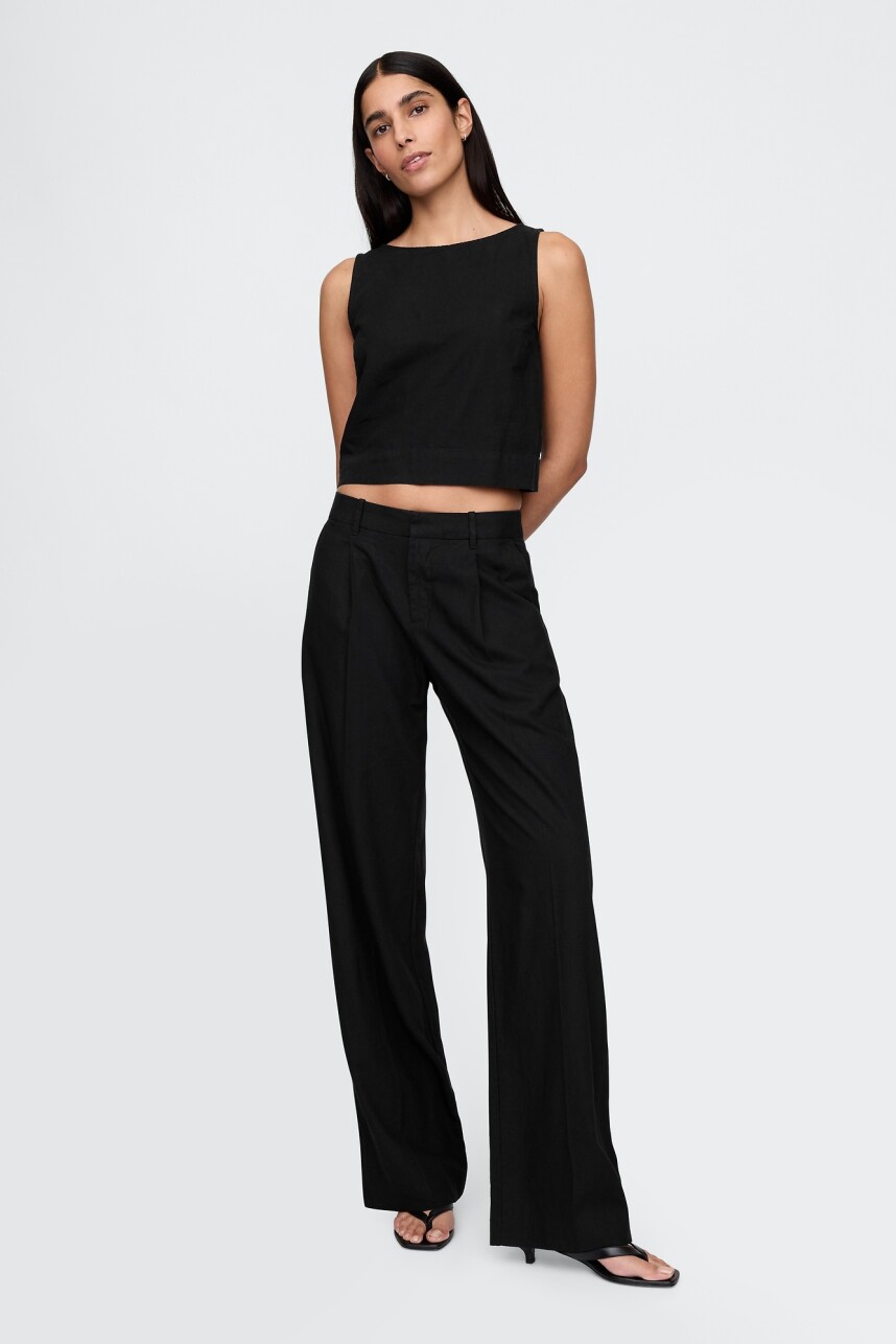 Musculosa De Lino Mujer True Black