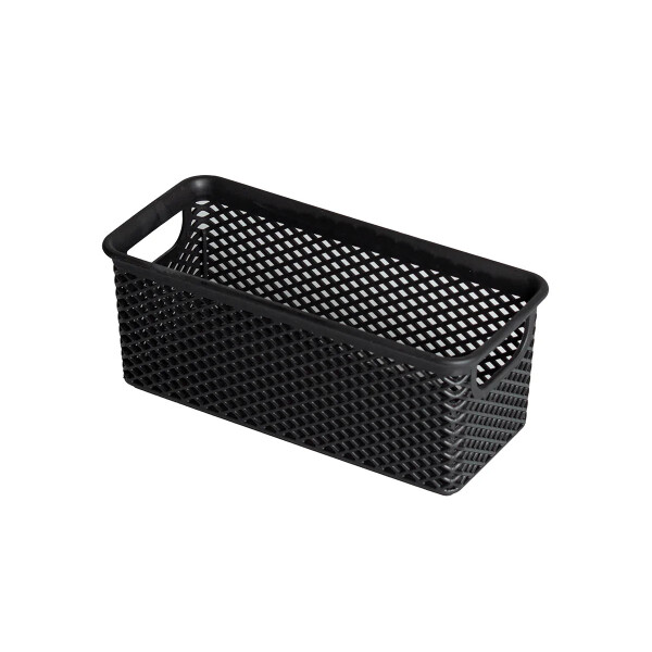 CESTO ORGANIZADOR LINEA NEGRO SIN TAPA 20X9X8 CM. NEGRO