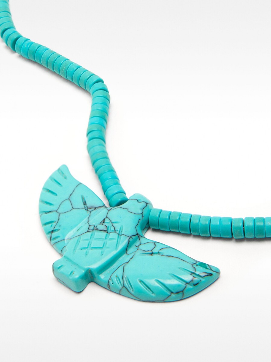 Collar De Piedras Colgante Paloma azul