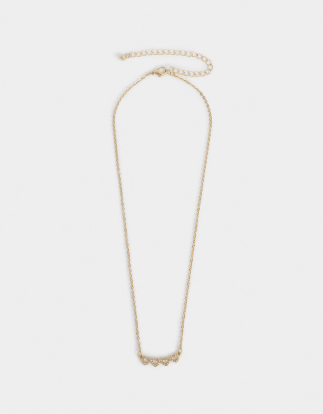 Cadena Corta con Dije Corazón Collar Con Corazones - Dorado