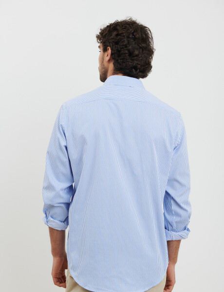 012578 CAMISA HARRINGTON LABEL Celeste/blanco