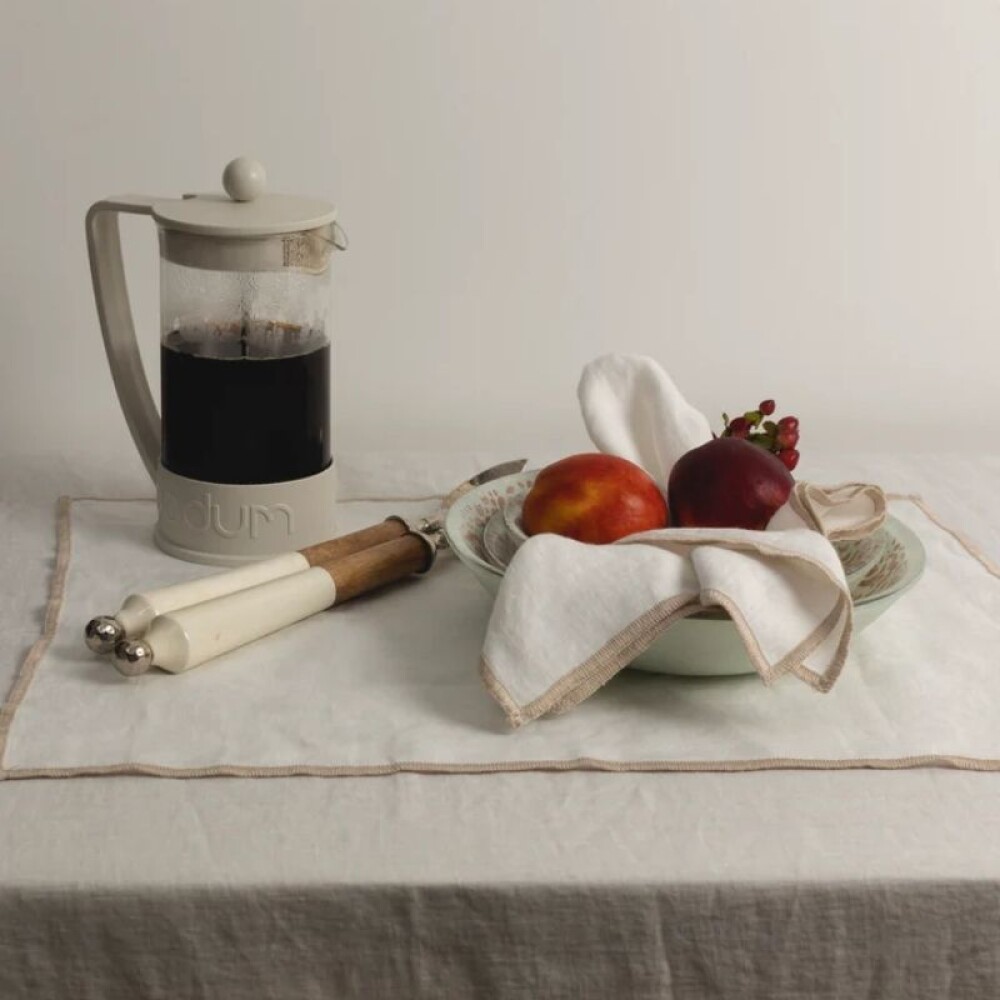 Camino Lino Overlock Off White 50x220 Camino Lino Overlock Off White 50x220