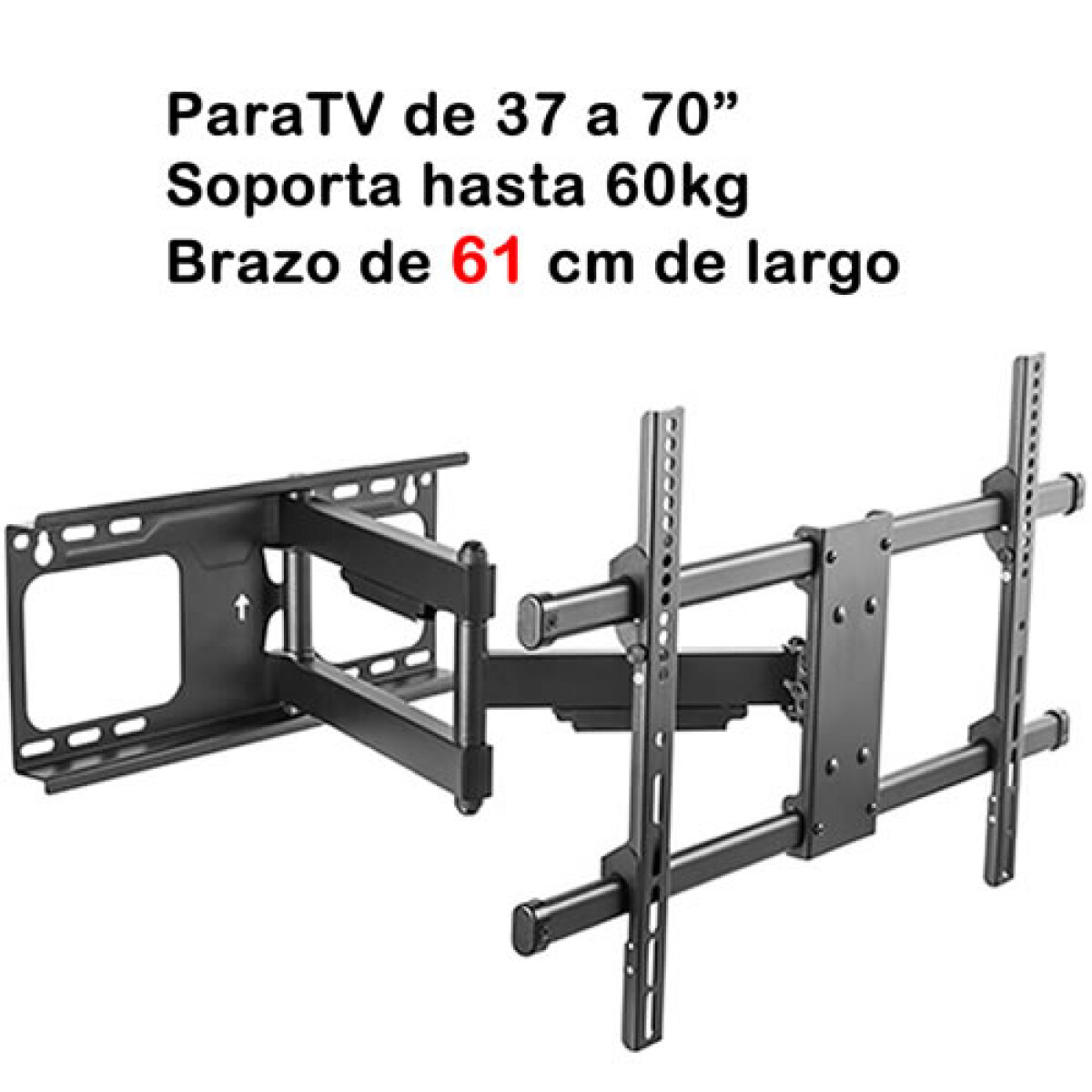 Soporte de TV de 37 a 70" con brazo móvil extra largo de 61 cm 