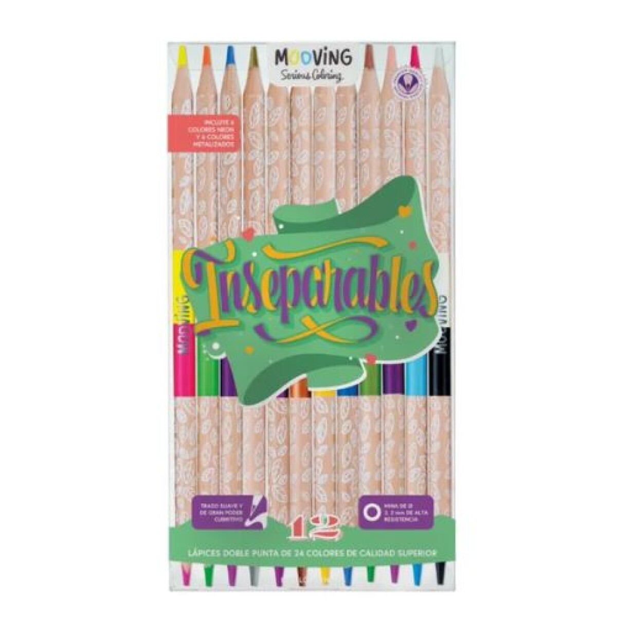 Lapices de Colores Mooving caja x12- Inseparables - Lapices De Colores Mooving Caja X12- Inseparables 