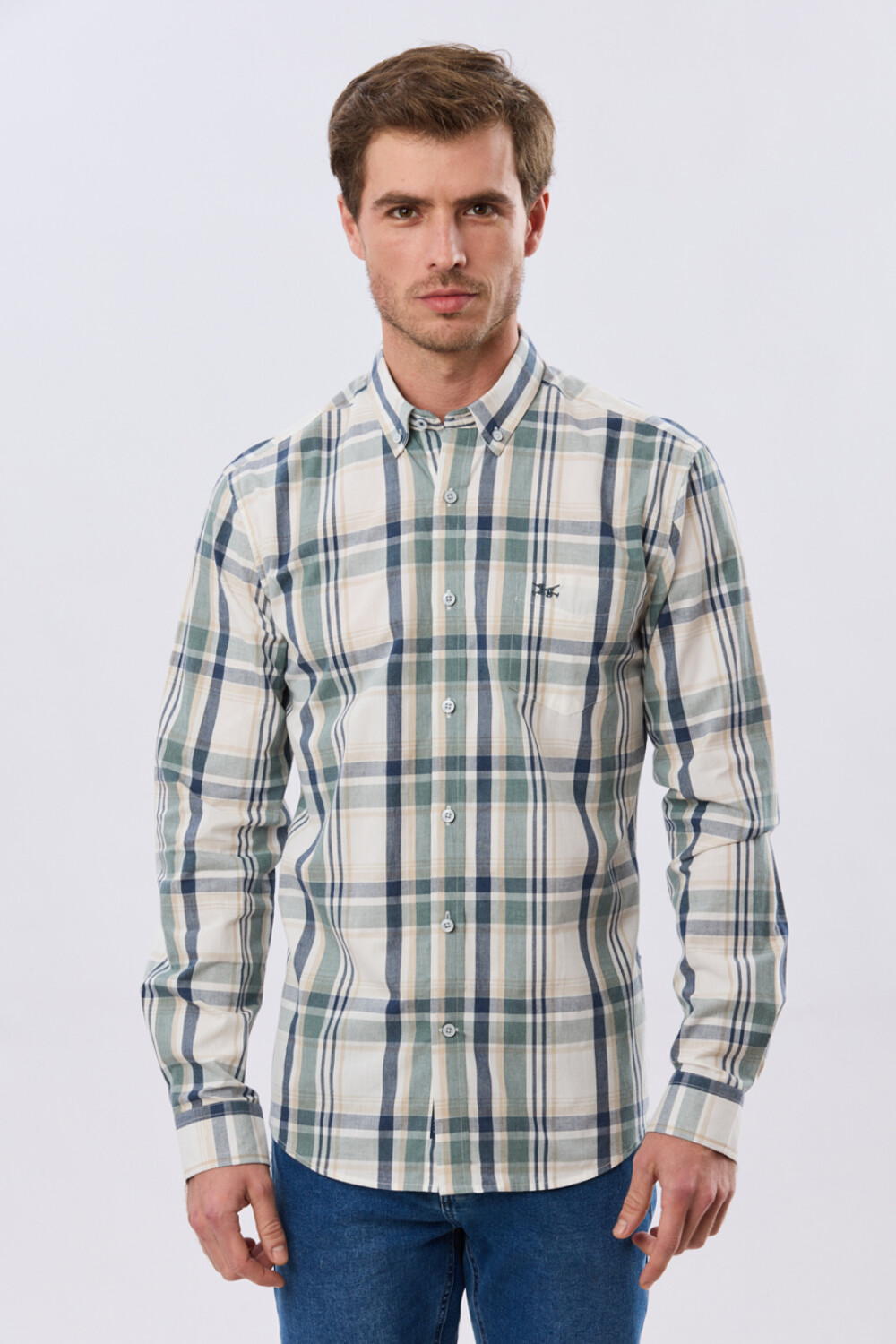 CAMISA CUADROS Blanco