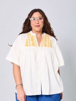 Blusa Yanina Blanco/Amarillo
