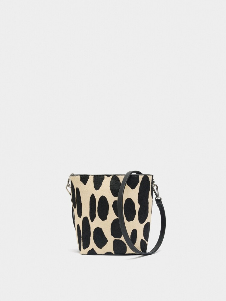 Bolso Bandolera De Piel Estampado Animal crudo