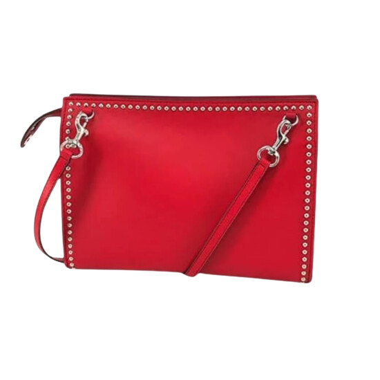 Cartera de cuero con tachas, ELLE WITH Rojo