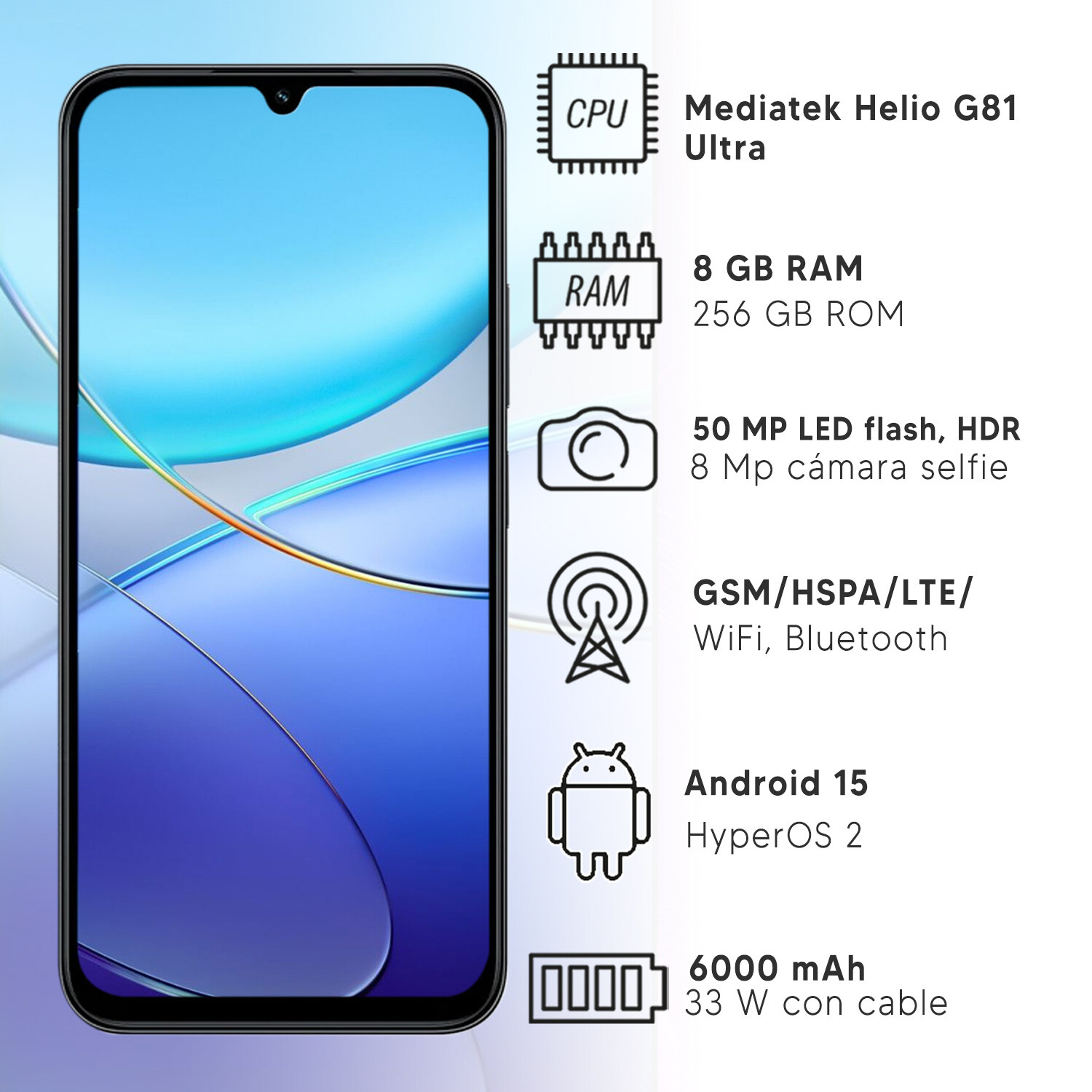 Xiaomi Poco C85 8gb Ram 256gb - NEGRO — Dimm