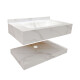 MUEBLE MARCHI DE PIEDRA TIPO CARRARA CON ESTANTE INCL VALVULA - 80X50X15 GAMAS DE BLANCO