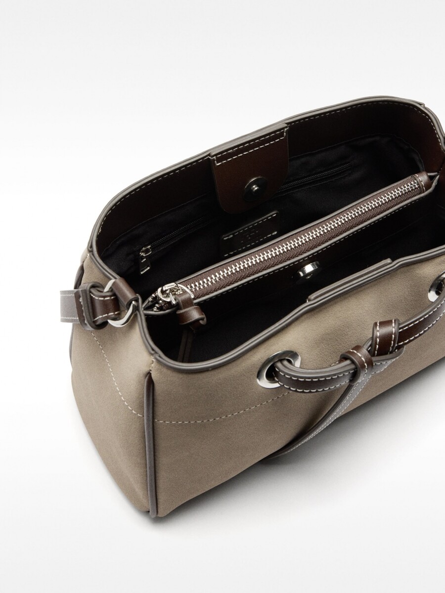Bolso Bandolera Efecto Piel taupe