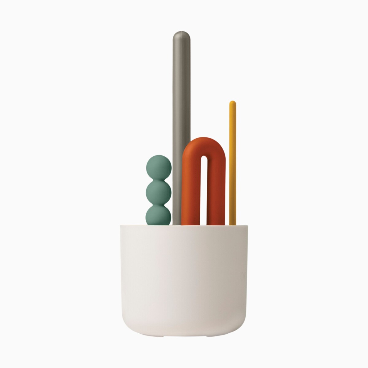 Set de cepillos limpia Biberones Cactus con base Boon - MOD beige 