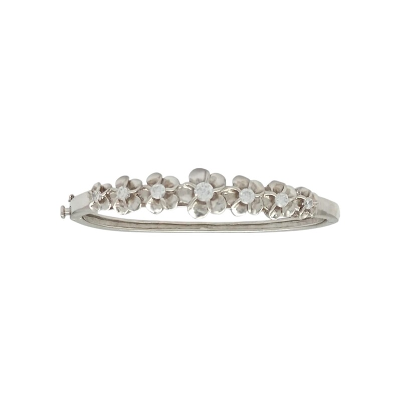 Brazalete Flores-Plata 925-Piedra Zirconia-BR3035 conpiedra