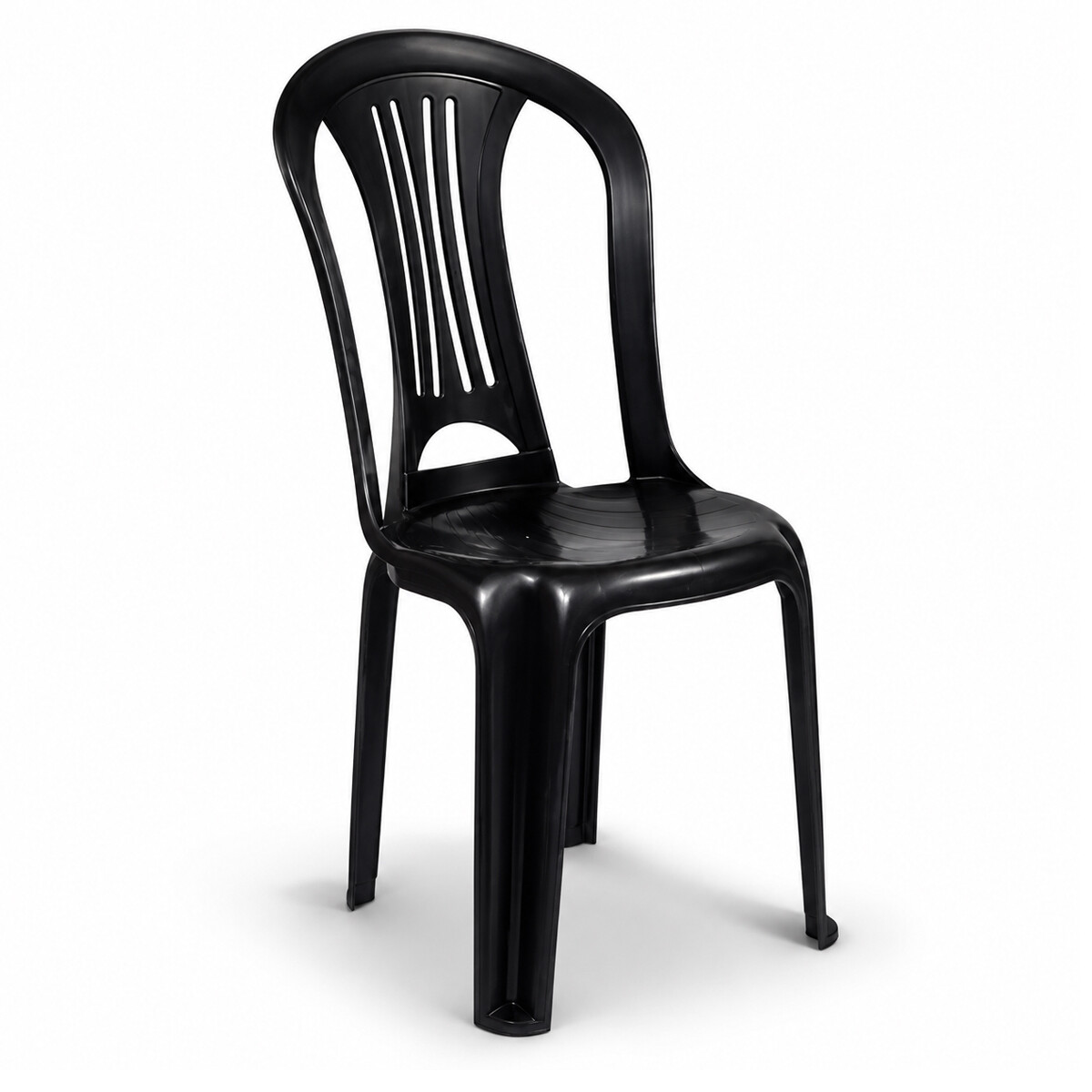 Silla Plastico Negra Mor Reforzada 140 Kg Apilable 