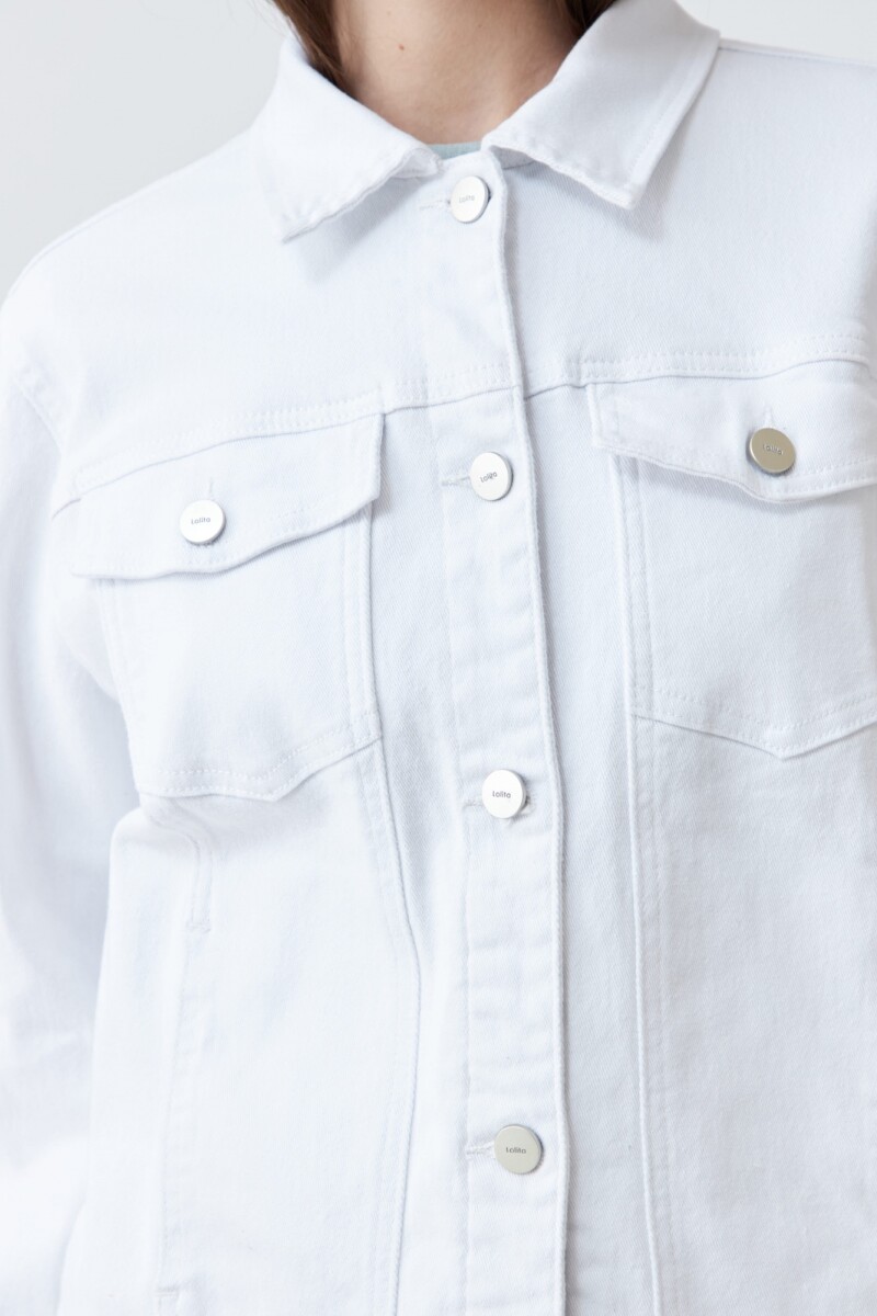 Campera clásica de jean blanco