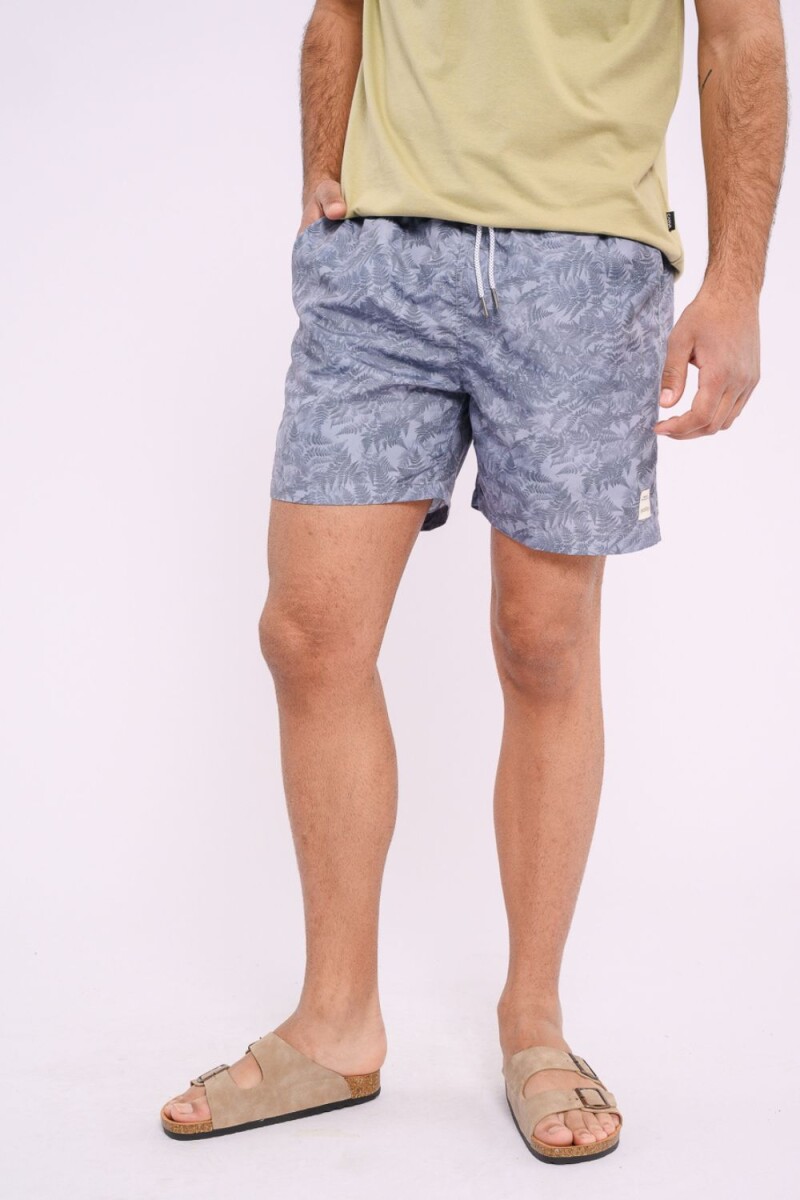 Short de baño estampado Gris