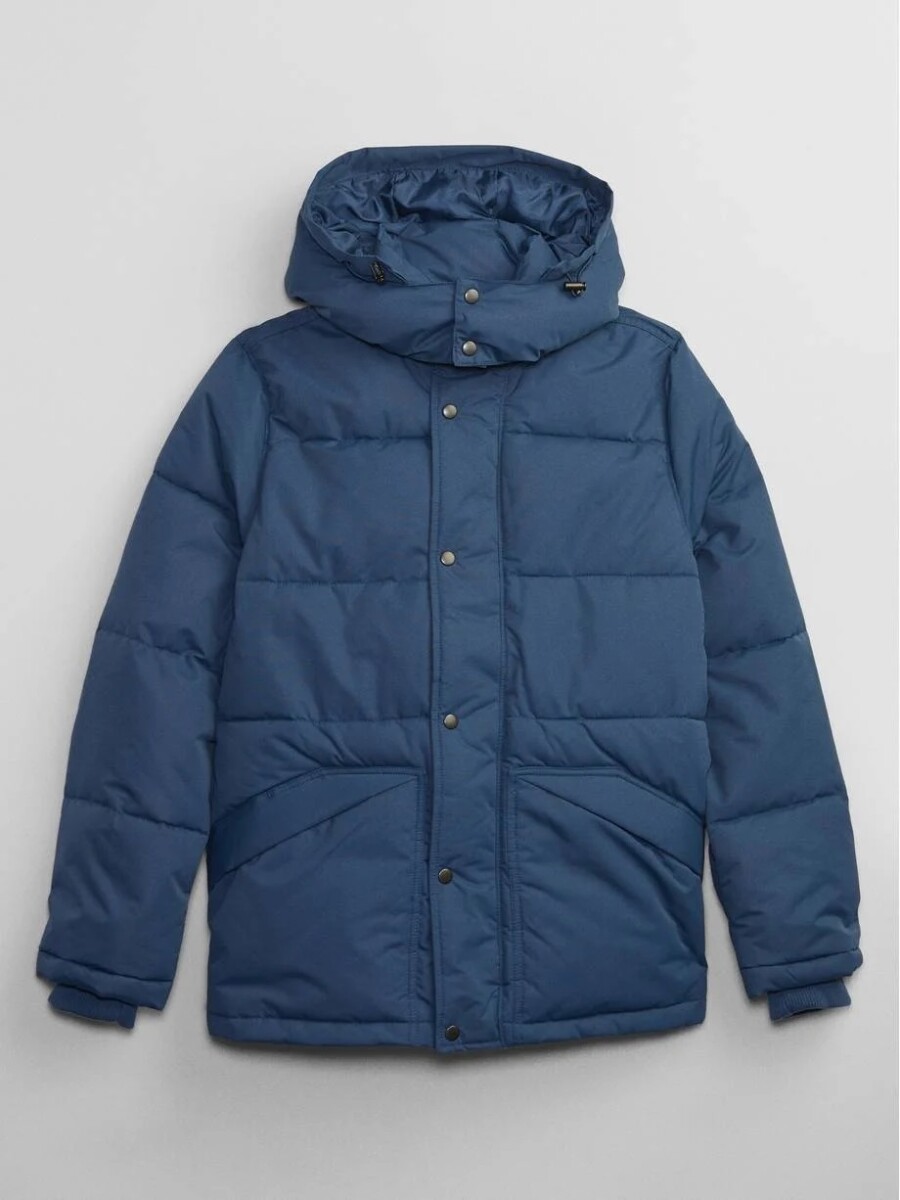 Campera Con Capucha Puffer Hombre - Tranquil Blue 