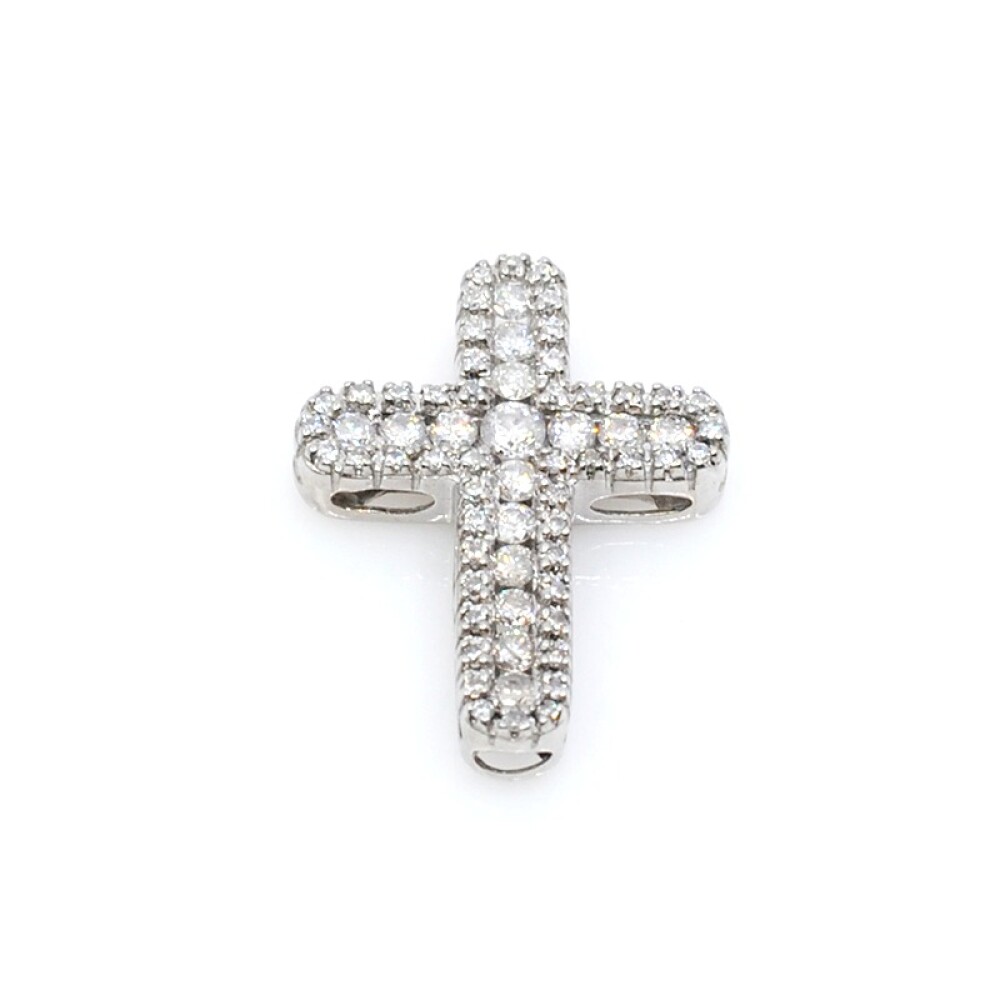 Cruz en oro 18k blanco y brillantes Cruz en oro 18k blanco y brillantes