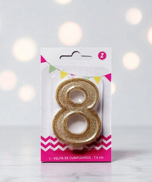 Vela grande glitter n # 8 oro Vela grande glitter n # 8 oro