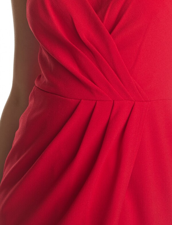 Vestido Drapeado Cruzado ROJO