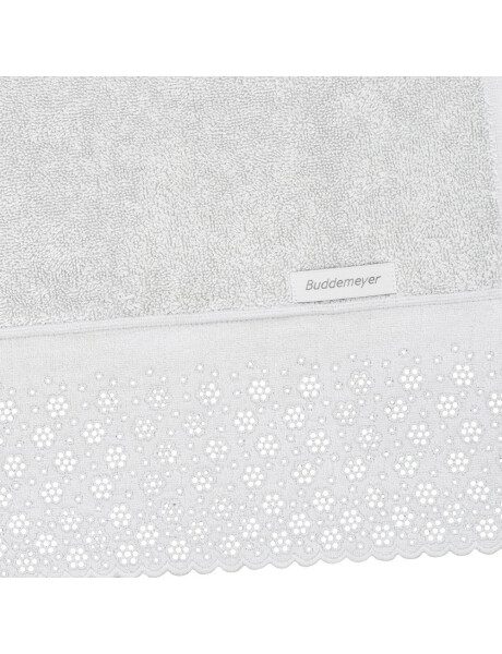 TOALLA ROSTRO APLIQUE LOVELY BUDDEMEYER - 500G PLATA 48X90 TOALLA ROSTRO APLIQUE LOVELY BUDDEMEYER - 500G PLATA 48X90