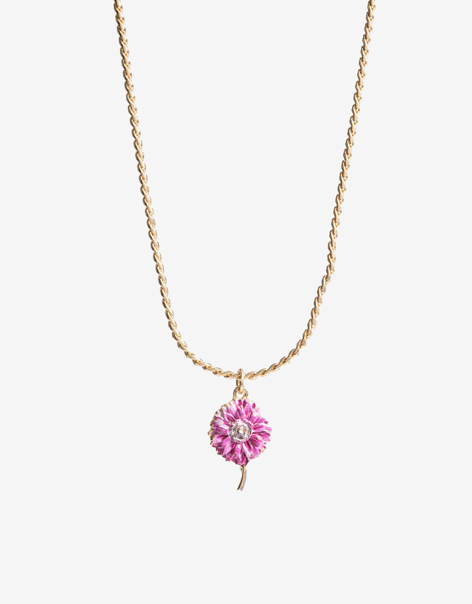 Cadena Corta Con Dije Flor Leo 