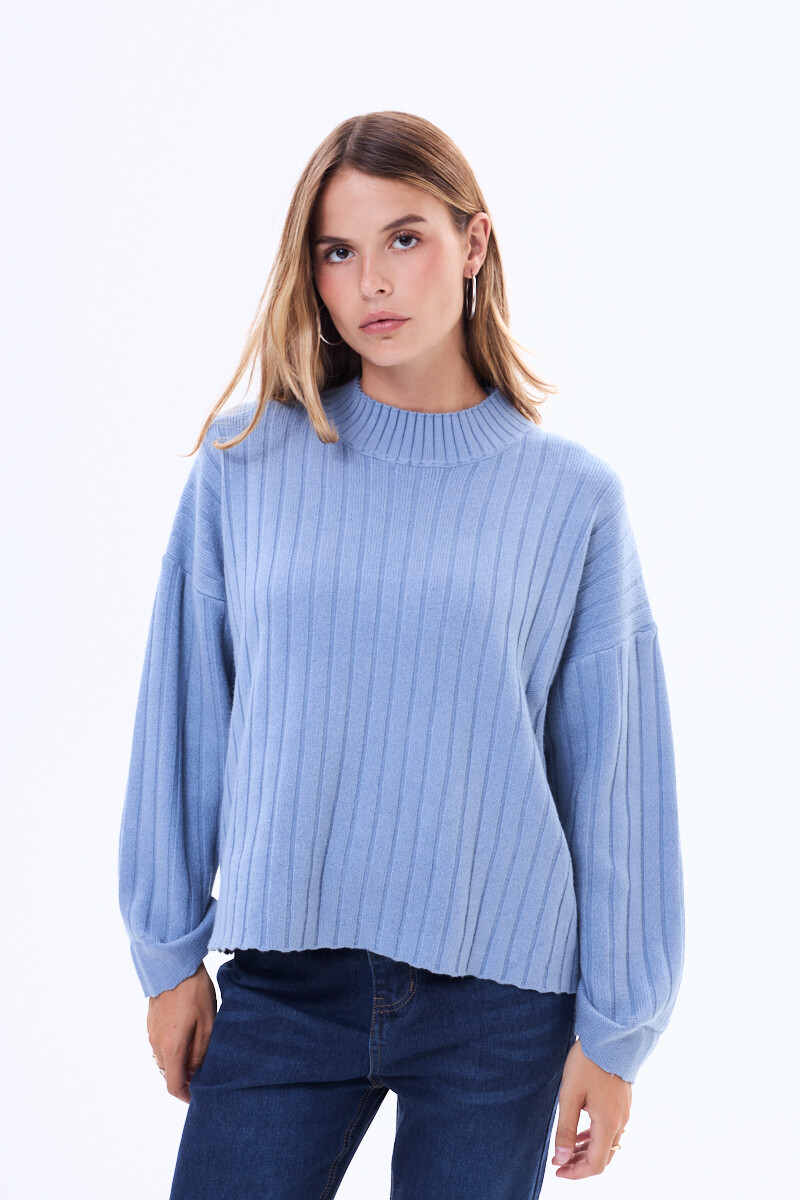 Buzo tejido Araras Celeste