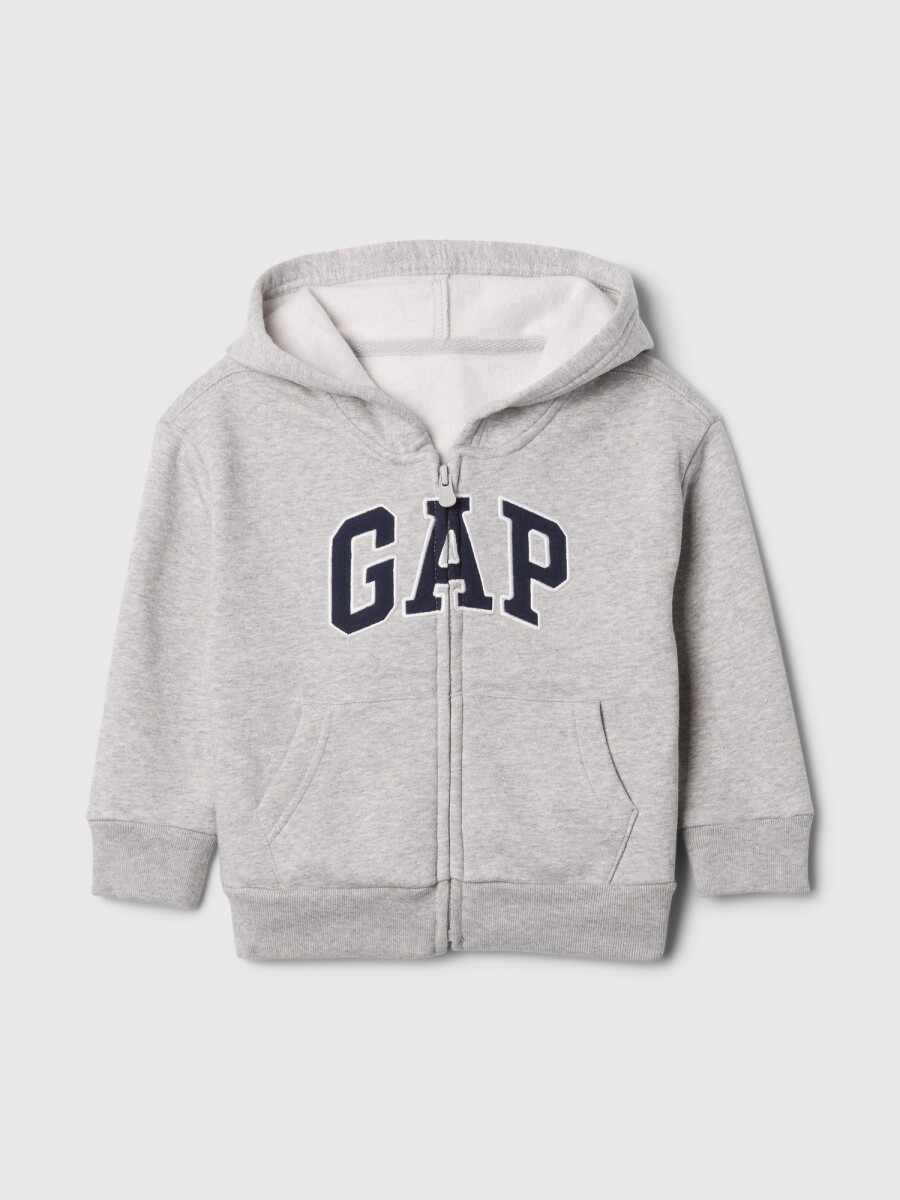 Canguro Con Cierre Logo Gap Toddler Niño - Light Heather Grey B08 