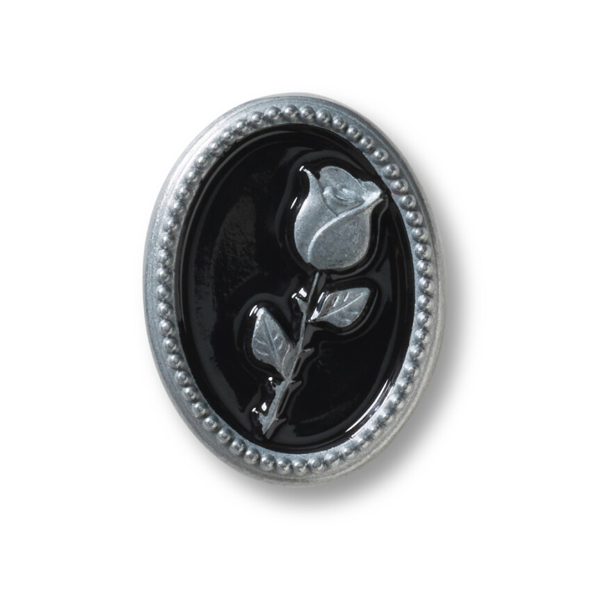 Jibbitz Silver Rose Emblem Multicolor