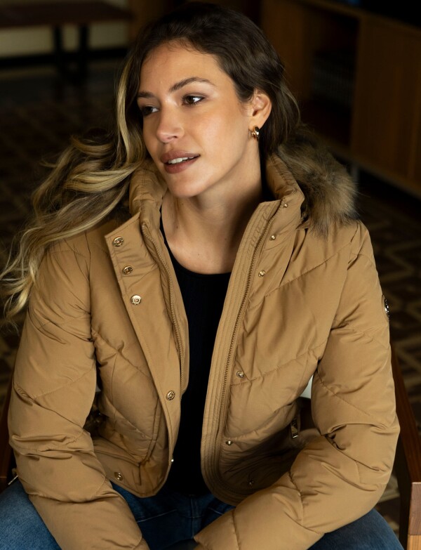 Campera Abrigo Faux Fur TOSTADO