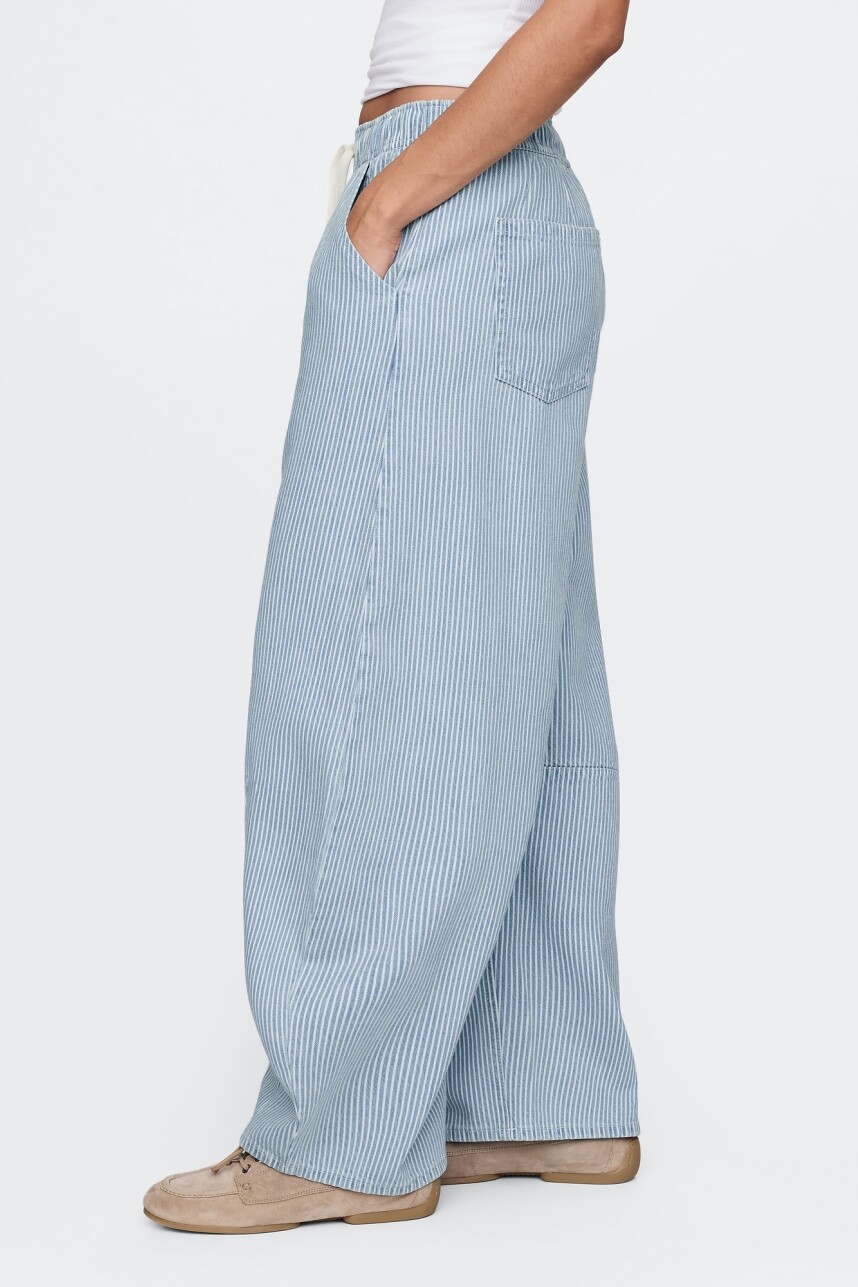 Jean Horseshoe A Rayas Mujer Blue Railroad Stripe
