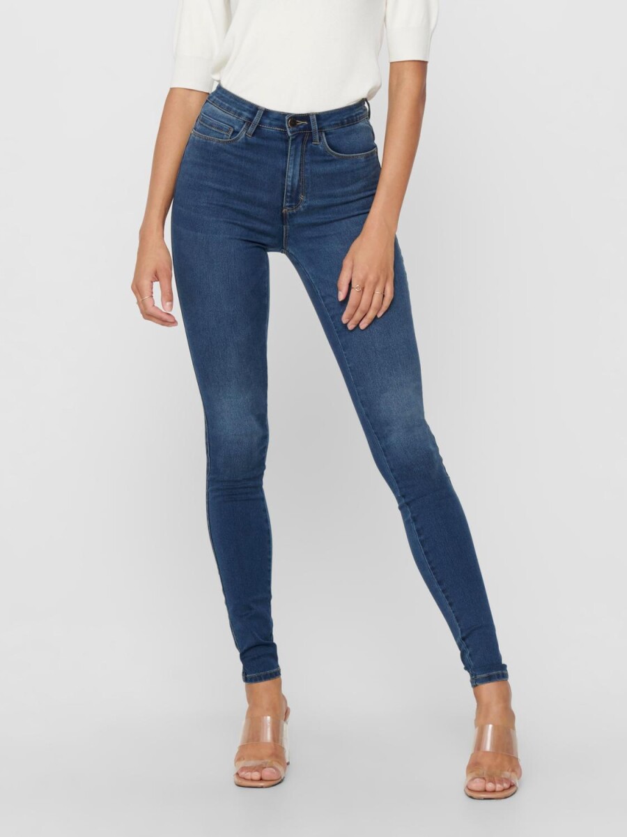 Jeans Royal Tiro Alto. Skinny Fit - Dark Blue Denim 