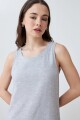 Vestido de lino con botones gris melange