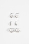 Set 3 aros wavy plateado