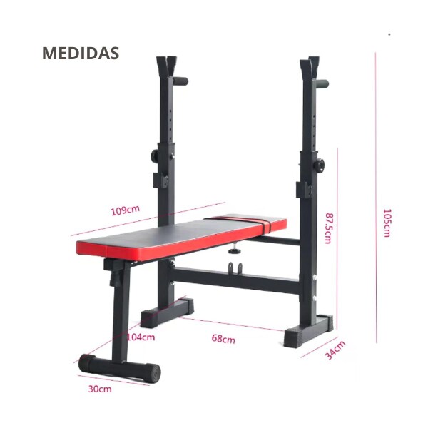 Banco de Pesas Para Pecho Plano Con Rack Altura Regulable Banco de Pesas Para Pecho Plano Con Rack Altura Regulable