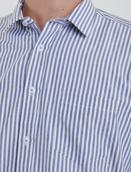 012626 CAMISA HARRINGTON LABEL Blanco/azul
